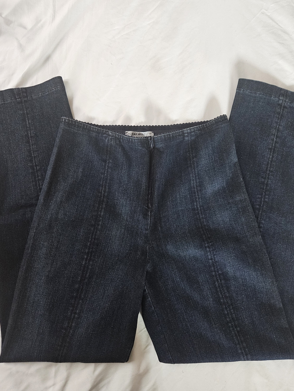 Women’s Dark Blue Wide Leg Jeans - Classic Flare - Size 12